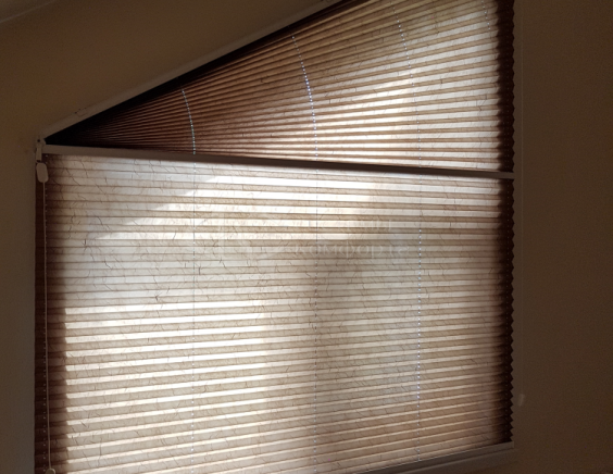 Портфолио жалюзи на треугольные окна